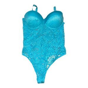 Premiere Teal Blue Turquoise Adjustable Strap Push Up Women’s Body Suit XXXL